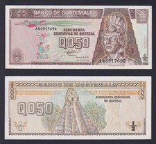Guatemala 1/2 Quetzal Banknote 1993 P.-86a SDS/UNC