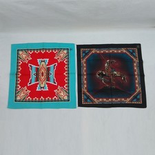 2 VTG Southwest Design Bandanas Hunter Warrior Horse Tribal Made in USA NOS