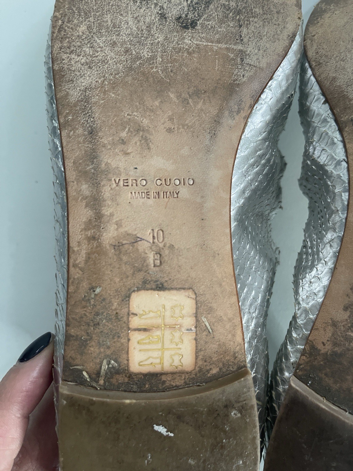 Giuseppe Zanotti Silver Python Leather Ballet Fla… - image 6