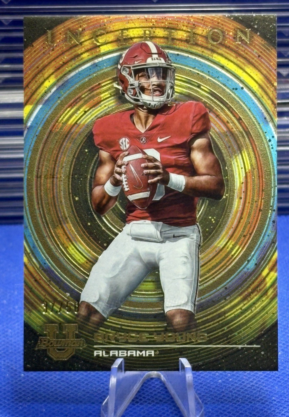 2022 Bowman U Inception Bryce Young Rookie RC Gold # 37/50 ALABAMA