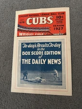 1927 Chicago Cubs-Pittsburgh ORIGINAL Wrigley Field Scorecard-scored, HOFers!