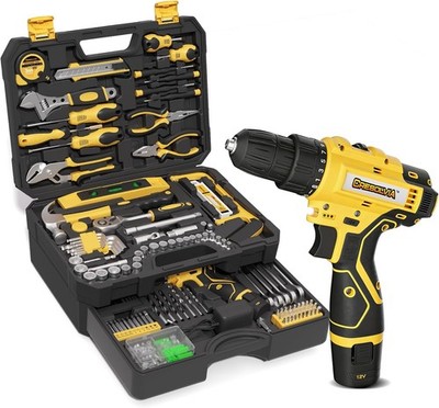 299 Piece Home Tool Kit 12V Drill with Storage Box