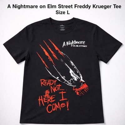 A Nightmare Elm Street Freddy Krueger Tee Black Mens L Graphic
