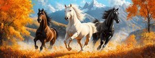 Large Diamond Art Kits for Adults Horse, Full Drill 5D DIY Rhinestone Embroidery