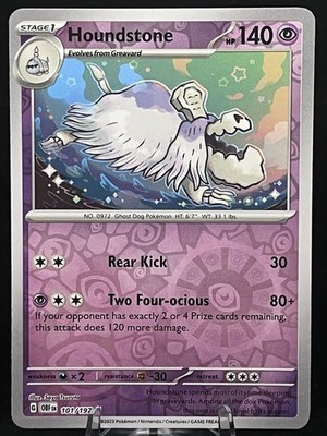 Houndstone Pokemon S/V Obsidian Flames 101/197 Reverse Holo Uncommon TCG
