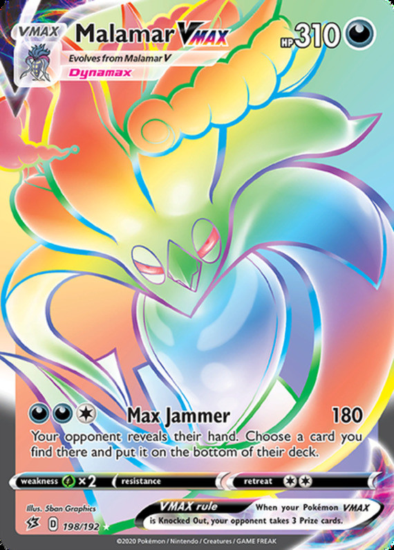 Pokemon - Malamar VMAX - 198/192 - Secret Rare - Sword & Shield - Rebel Clash - 