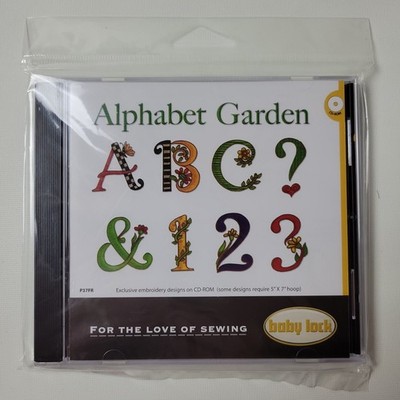 Baby Lock Alphabet Garden Embroidery Designs CD-ROM P37FR Lori Gardner PES BLF