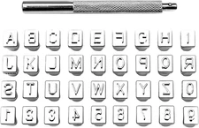 37 Pcs Leather Stamps Tools Set, Heavy Duty Steel Alphabet and Number Punch Kit