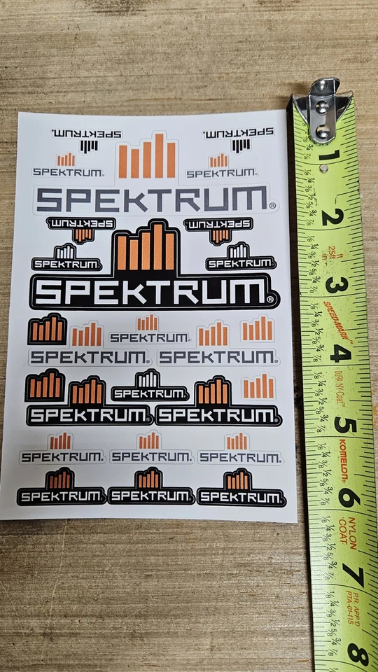 🔥 Spektrum Rc Sticker Sheet Black&Orange 6"×4" Spektrum Sheet Stickers Rc Decal - Image 2 of 3