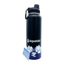 Aquatabs Water Purifier Water Bottle With 50 Water Purification Tablets Black 