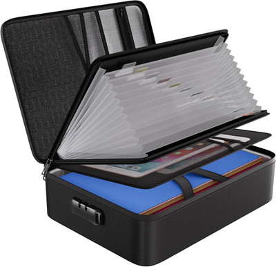File Organizer Bag with 13 Pocket Accordion File Folder, Fireproof Document Orga