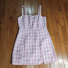 New Cider Short Gingham Sleeveless Party Style Elegant Style Dresses size L