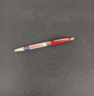 Vintage Derby Johnson Oil Co Advertising Pen / USA Rite O Graph / Red White Blue