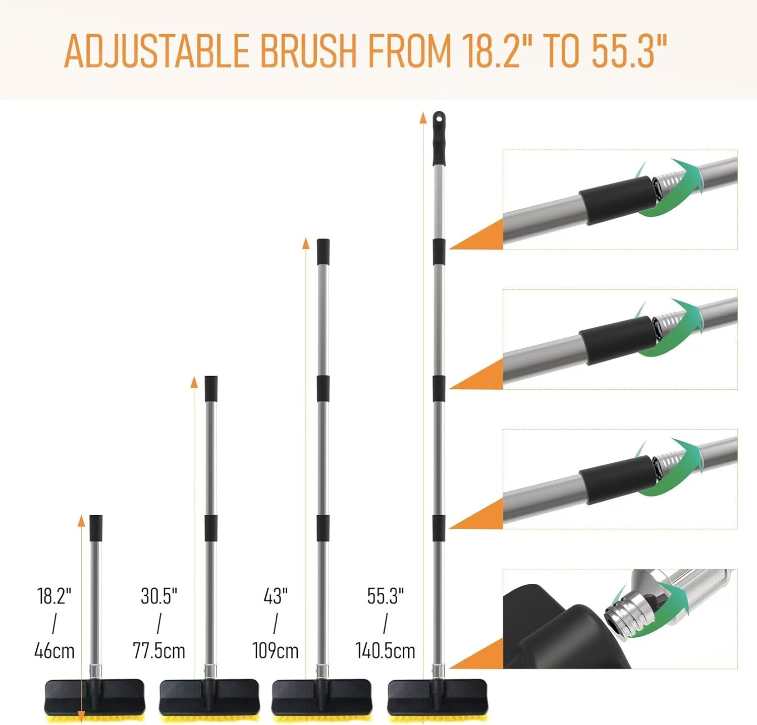 Car Wash Brush Bristle Super Soft Heavy Duty Clean Truck SUV Telescoping Handle