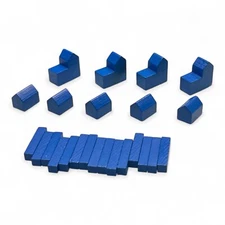 Catan Game Complete Set Cities Settlements and Roads Blue Official Pieces NEW!