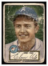 1952 Topps BASEBALL #34 Elmer Valo (Black Back) 128E-03