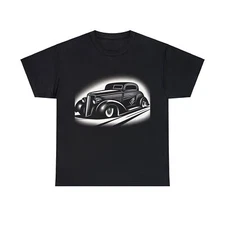 Unisex Adult T Shirt Designer Black White Vintage Art Deco Lowrider