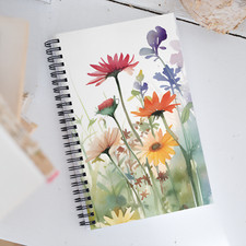 Spring Flowers 1 Spiral Notebook Journal Lined Ruled Hardcover Diary for Women