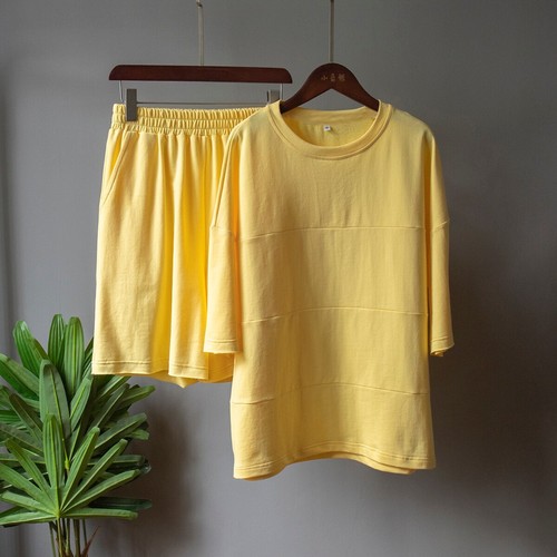 Summer 100% Cotton Sets Women Two PiecesT Shirts & High Waist Shorts - Picture 3 of 29