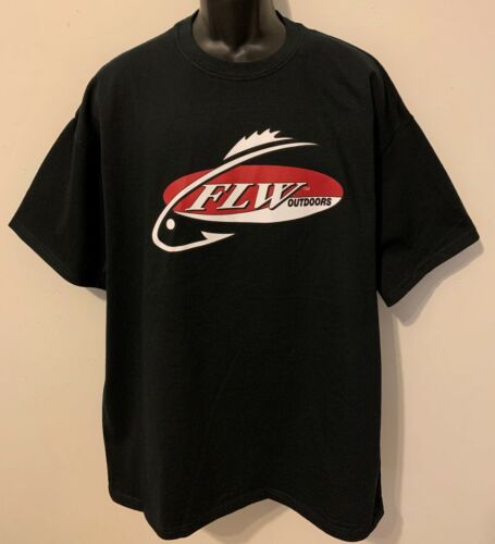 Official FLW Outdoors T-SHIRT *BLACK* SHORT-SLEEVE Bass Fishing Tournament 2XL - Picture 1 of 4