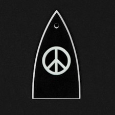 GUITAR TRUSS ROD COVER - Engraved Etched - ESP or LTD - PEACE SIGN - Black
