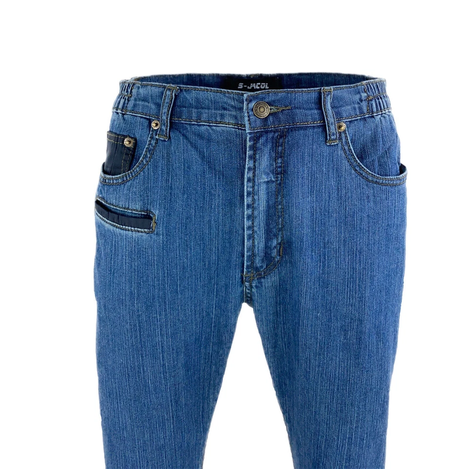 Men's Big & Tall Jeans Loose Relaxed-fit Rinsing Washed Jean for Men Blue - Image 2 of 4