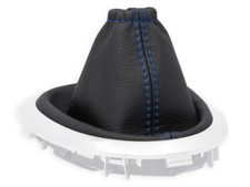 SCHALTMANSCHETTE FÜR NISSAN JUKE 2010-2019 SCHALTSACK NATURLEDER NAHT DUNKELBLAU