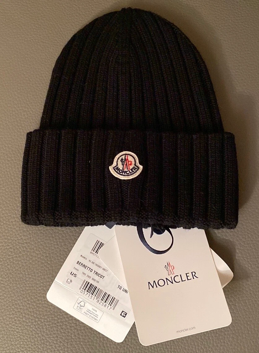 Moncler | Men Logo Wool Beanie Black Unique