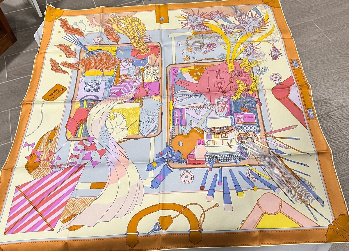 旅のエレガンスを纏う HERMES Carre 90 Bagage a Main スカーフ 旅のエレガンスを纏う HERMES Carre 90 Bagage a Main スカーフ