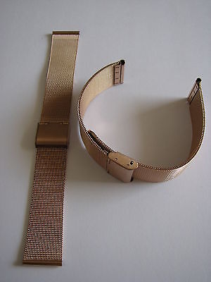 CINTURINO ACCIAIO A TESSUTO MAGLIA MILANO / MILANESE ORO ROSA 22 mm. NUOVO  | eBay