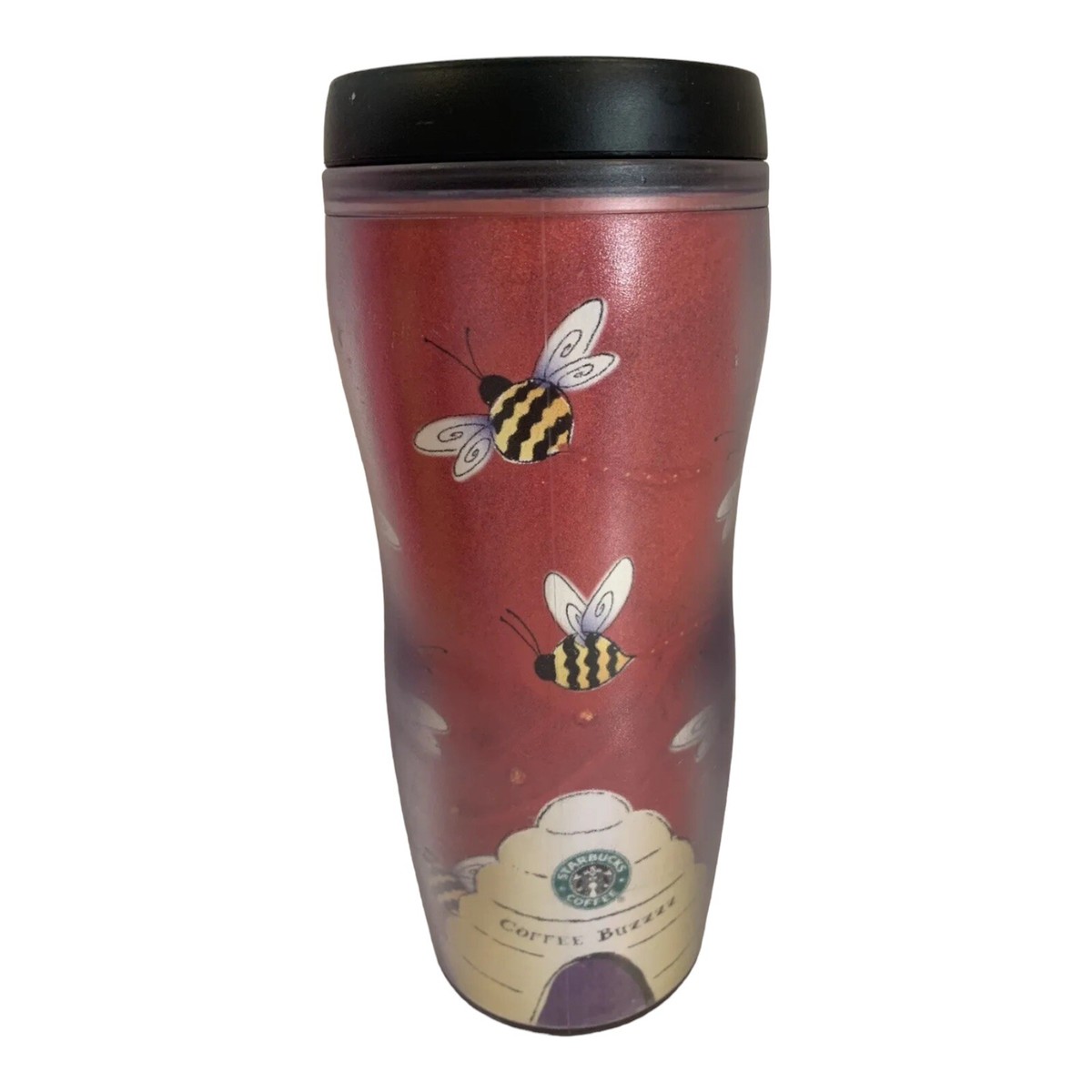 Starbucks 2001 Plastic Tumbler Cup Coffee Buzzzz Beehive Twist on Lid 16 Oz  Rare | eBay