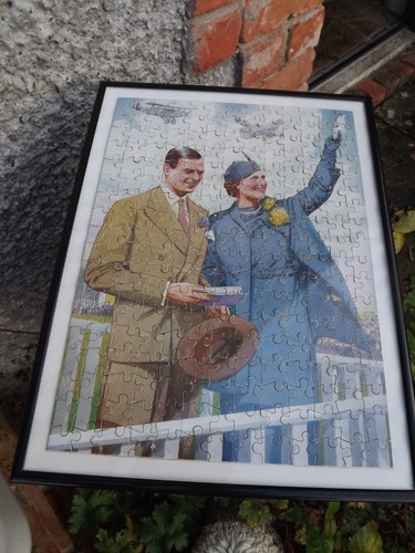 1934 gerahmtes Puzzle Prinz George Herzog & Herzogin von Kent am Londoner Flughafen