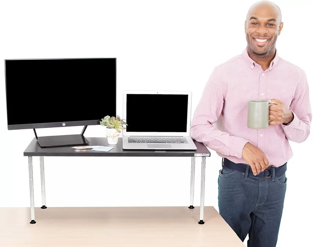 Adjustable Metal Standing Desk Converter with Sturdy Base-image