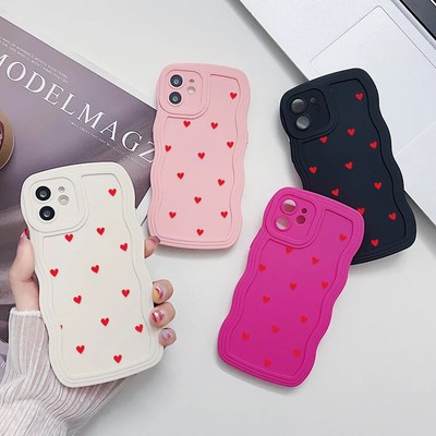 Love Heart Wave Valentine iPhone Case for 6s 7 8 SE 2020 11 12 13 14 15 Pro Max