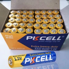 40Pcs AAA Batteries Extra Heavy Duty R03P E92 1.5V Carbon-Zinc for String Lights