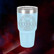Custom 30oz Military Tumbler Proud Veteran Family Gift Engraved Army Design