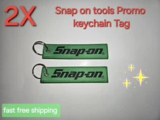 2Pack Snap On Tools PROMO Keychain Tag Lanyard Jet GREEN 5" X 1" W/KEYRING NEW!!