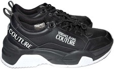 VERSACE Jeans Couture Sneakers Black Speedtrack Athletic Trainers 44- 10.5