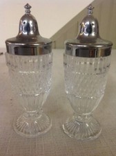 Vintage Fenton Cut Lead Crystal Salt and Pepper Shakers Set of 2