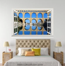 3D Arch Building 47 Open Windows Mural Wall Print Decal Deco AJ Wallpaper Ivy