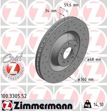 ZIMMERMANN Bremsscheibe 100.3305.52 für AUDI VW