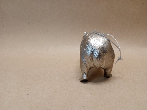 Vintage 4" Miniature Silver tone Metal Bear Figurine Ornament - Picture 4 of 8