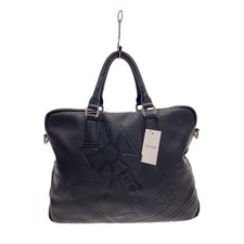 Vivienne Westwood Black Leather Orb Embossed Shoulder Bag Vintage Authentic