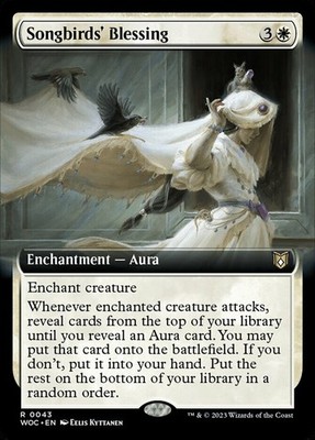 [1x] Songbirds' Blessing - Extended Art Near Mint, English Wilds of Eldraine Com