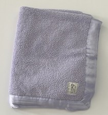 LITTLE GIRAFFE Purple Baby Blanket Lovey Plush Sherpa Satin Trim Lavender