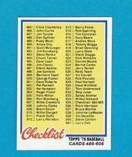 1978 TOPPS BASEBALL SET BREAK 535 CHECKLIST 485-605 NM/MT