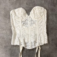 Vintage Fredericks of Hollywood White Lace Bustier