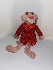 Pink Panther 18" Red robe pink hearts Plush Stuffed Vintage NWT Kelly toy 1999