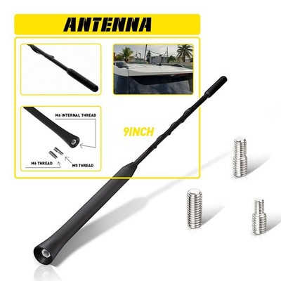 9'' Antenna Fuba Mast Black Power Radio Rod AM/FM For Ford 2015-2025 Transit