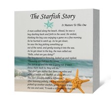 Farmhouse Beach Wood Box Sign Desk Decor, The Starfish Story Home Decor Sign,...